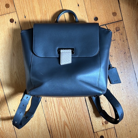 TUMI Genna Leather Backpack - Pepper - Picture 7 of 10